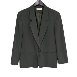 Vintage Pendleton Women's Poly Blend‎ Single Button Blazer Coat Green Size 14